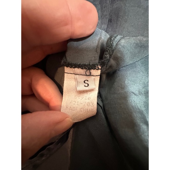 CP Shades Blue Cotton Silk Blend Pintuck Pleated Tunic Top Lagenlook Size S - Picture 3 of 5